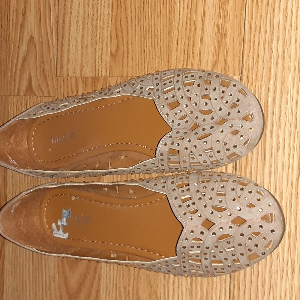 Nicole Tan with bedazzle Women's Flats